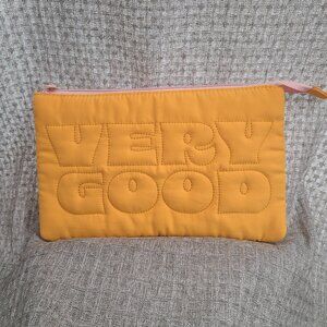 NWT Yellow Stationery Quilted Polyester travel pouch Tabitha Brown for Target